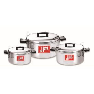Pots with Lids - Combination - 6 Piece - Hart J7 - Aluminium - 175mm - 200mm - 225mm Pots - 700082