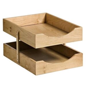 Letter Tray - Double - Contract Wooden Range - 38.5 x 28 x 20 cm - Oak - WAL902OA