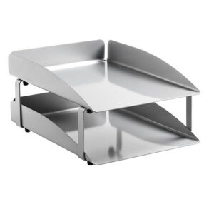 Letter Tray - Double - Modern Steel Range - Metal - 35 x 25 x 6.5 cm - Silver - 402SI