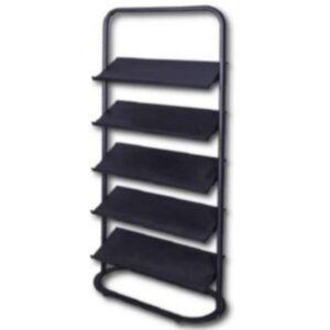 Steel Brochure Holder - Floor Standing - 5 Tilting Shelves - 87 x 41 x 194 cm - Black - 249BL