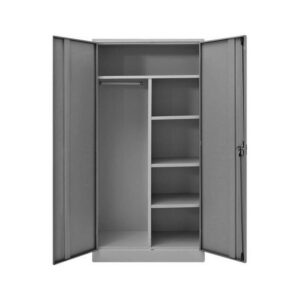 Gents Steel Wardrobe - Metal Mens Cupboard - 180 x 90 x 45 cm - WDR01-grey