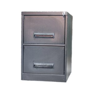 Steel Office Filing Cabinet - 2 Drawer File - Knock Down (Requires Assembly) - 71 x 47 x 63 cm - 2FC01KD-grey