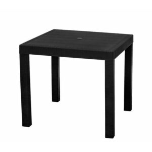Plastic Square Table - Elite - 4 Seater - Black