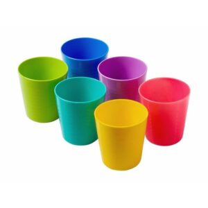 Kiddies Plastic Tumblers - Rainbow Range - 6 Assorted Colours Per Pack - Pack of 10