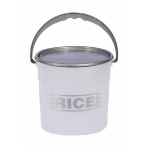 10L Plastic Bucket and Lid - Rice - Pack of 5
