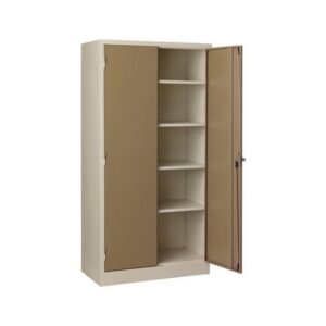 Steel Stationery Cupboard - Metal Storage Cabinet - 4 Shelves - Economy - Ivory Karoo - 180 x 90 x 35 cm - SC350IK-ivorykaroo