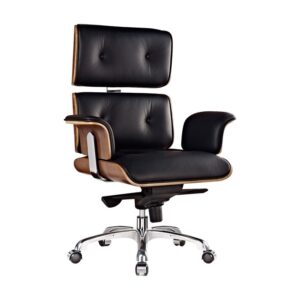 High Back Office Chair - President - PU Leather with Wooden Frame - Frontal Pivot - Gas Height - Colour Options