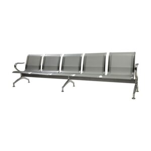 Airport Bench - Public Seating - Heavy Duty Standard Steel - Indoor Use - Flat Packed - Five Seater - 296 x 67 x 79 cm