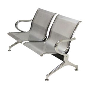 Airport Bench - Public Seating - Heavy Duty Standard Steel - Indoor Use - Flat Packed - Two Seater - 122 x 67 x 79 cm