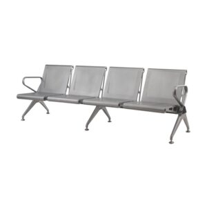 Airport Bench - Public Seating - New Chrome Deluxe - Indoor Use - Flat Packed - Four Seater - 232 x 68 x 78 cm