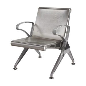 Airport Bench - Public Seating - Aluminium - Indoor and Outdoor Use - Flat Packed - One Seater - 61 x 67 x 78 cm