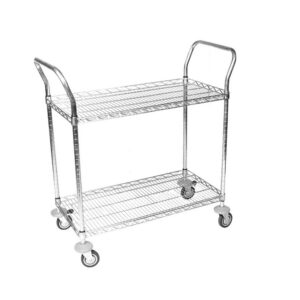 Wire Utility Trolley - 2 Shelves - Includes Handles - 106 x 90 x 60 cm