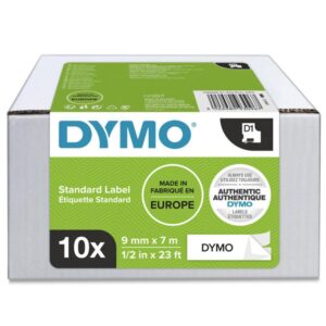 Dymo D1-Tape Big Pack 10 Tapes 9mm x 7m Black on White