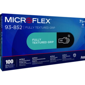 Ansell Microflex, Size 5½-6 (XS), Black Double-sided Nitrile Gloves, Powder-free, Length 245mm, Wall Thickness 0.12mm