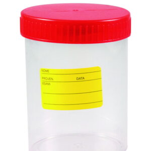 Ratiolab Multipurpose Beakers 200 ml PS with Red Screw Lid, Non-Graduated, Sterilized, Pack of 150