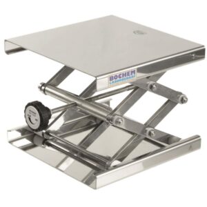 BOCHEM Instrumente Lab Jack, 18/10 Stainless Steel, 200 x 200 mm, with Adjusting Wheel