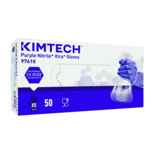 Kimberly-Clark KIMTECH Purple Nitrile Xtra Gloves, Size L, Purple, 300 mm, Powder-Free, Pack of 50
