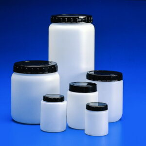 Kartell Cylindrical Jar 2000 mL HDPE White with Black Screw Cap