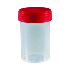 LLG Multipurpose Container, 60 mL, PP with Red PE Screw Cap, Frosted Label, Pack of 600