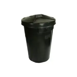 85L Dustbin with Lid Black