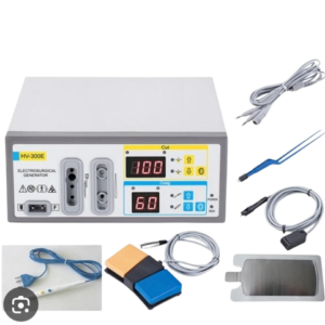 Electrosurgical Unit (Maximum 100watts), Monopolar cut, Monopolar Coag, Bipolar Coag. HV-300E