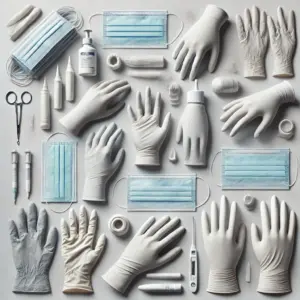 Ansell Touch N Tuff Blue, Size M (7.5-8) Nitrile Disposable Gloves, Unpowdered Rough Finger Tips, 300 mm, Pack of 100