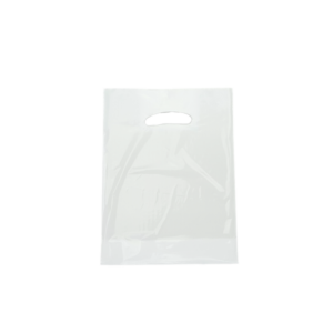 Frosted (Clear with white tint) Plastic Carrier Bags (300+40x240mm)(500 Units)