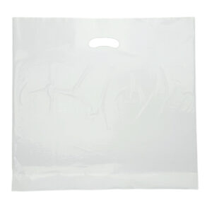 Frosted (Clear with white tint) Plastic Carrier Bags (500+40x550mm)(1000 Units)