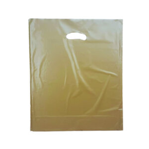 Gold Plastic Carrier Bags (460+40x380mm)(500 Units)