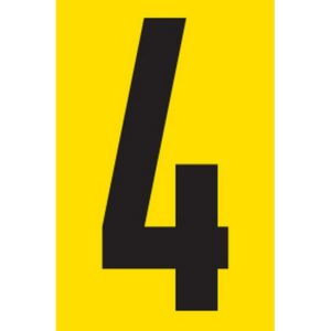 Adhesive Signs - No. 4 - Black-Yellow - 55 x 90mm - SIGNA55-4