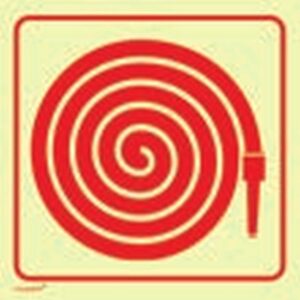 Photoluminescent Sign - Fire Hose - 190 x 190mm - SIGNPFH190