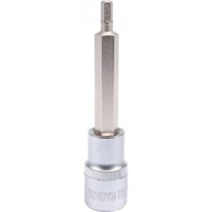 Hex Bit Socket - Chrome Vanadium - 1/2" Connector - Long - HEX 5 x 100mm - YT-04391