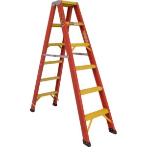Fibreglass Double Sided Step Ladder - Industrial - Heavy Duty - 6 Step - 1.8m