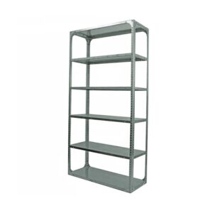 Bolted Shelving Steel Bay 6 Shelves - Uni-Angle - Six Shelf Kit - Galvanised - 182.9 x 91.4 x 45.7 cm