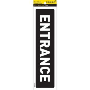 Information Sign - Entrance - White-Black - 185 x 50mm - SIGNAENT(R)