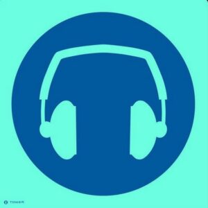 Photoluminescent Sign - Hearing Protection - 190 x 190mm - SIGNPHEP190