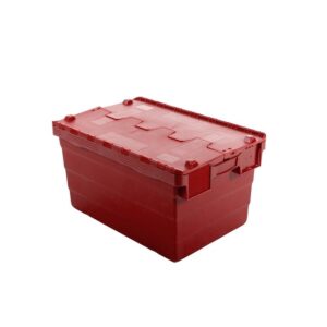 Crate - Security Container - Plastic ALC - Attached Hinged Lid - 18L - 40 x 30 x 24cm - Red - (MOQ 500) - ALC-240-Red