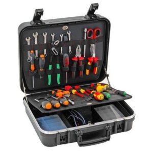 Kennedy Plastic Tool Service Case - Large - Black - 2 x Tool Boards - Lockable - 47 x 18.3 x 43 cm