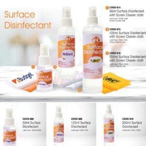 125ml Surface Disinfectant with full colour sticker and Screen Cleaner Cloth with sublimation print