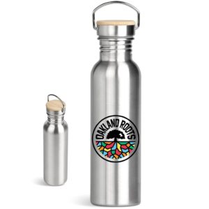 Mendez Black 750ml Stainless Steel Water Bottle – Swig & Sip with Internal Straw