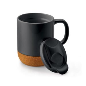 Ceramic & Cork Travel Mug – Avail black or white