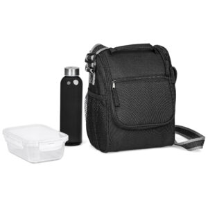 Complete Lunch Kit Eco Gift Set – Glass Bottle, Glass Food Container in Recycled Lunch Cooler