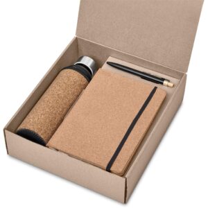 Cork A5 Notebook, Pen & Water Bottle – Employee Eco Friendly Gift Set