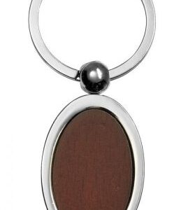 Ovel Keyring With Wood Insert