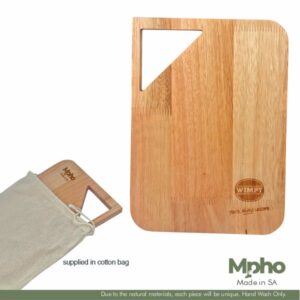 Eco Friendly Rectangle Serving Board With Cut Out Handle In Cotton Bag – Min 20 Units