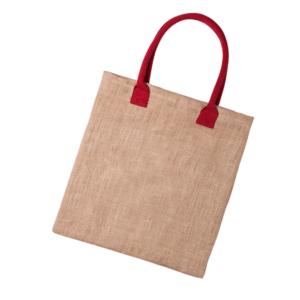 Jute & Cotton Shopper Bag with Colourful Handles
