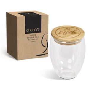 Okiyo Eco Friendly 350ml Moco Double Wall Glass Cup – Suitable Hot Liquids