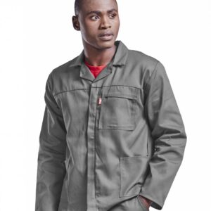 Conti Suit Jacket Poly Cotton. Platinum. Avail in Black, Grey, Navy or Royal Blue. Sizes 34 – 54