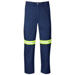 Trade Polycotton Conti Workwear Pants – Reflective Legs – Yellow Tape