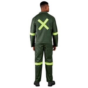Acid Resistant Polycotton Conti Suit – Reflective Arm, Legs & Back – Yellow Tape
